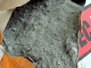 Sacos de cemento, el aglutinante mas común